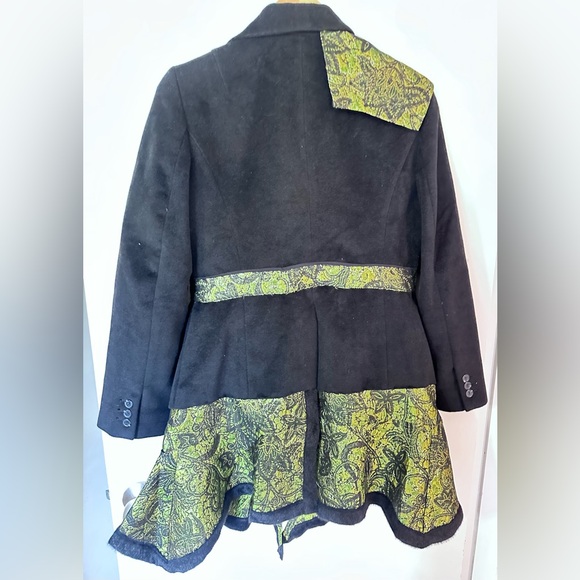 Upcycled Black and Green Women's Jacket size M. - Picture 5 of 6